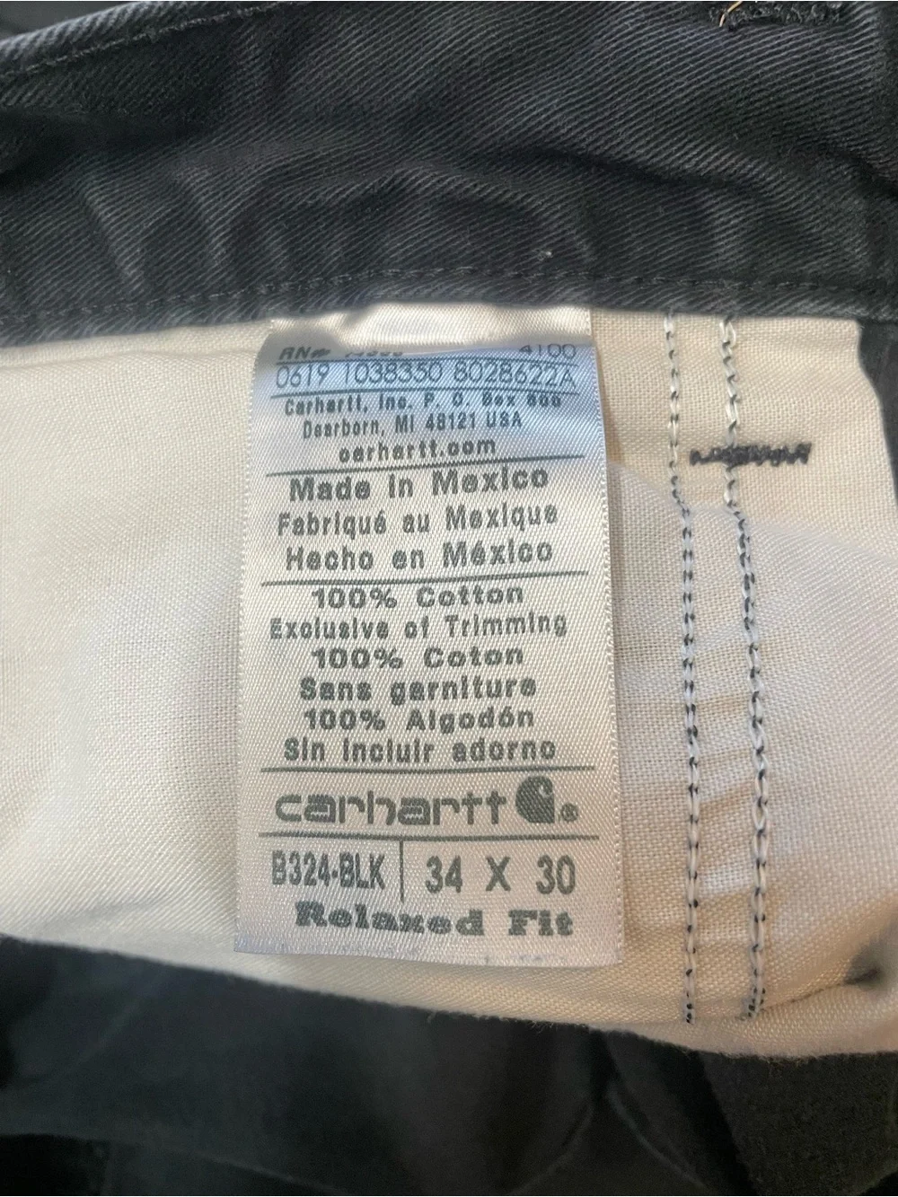 Carhartt B324 BLK Relaxed Fit Carpenter Pants